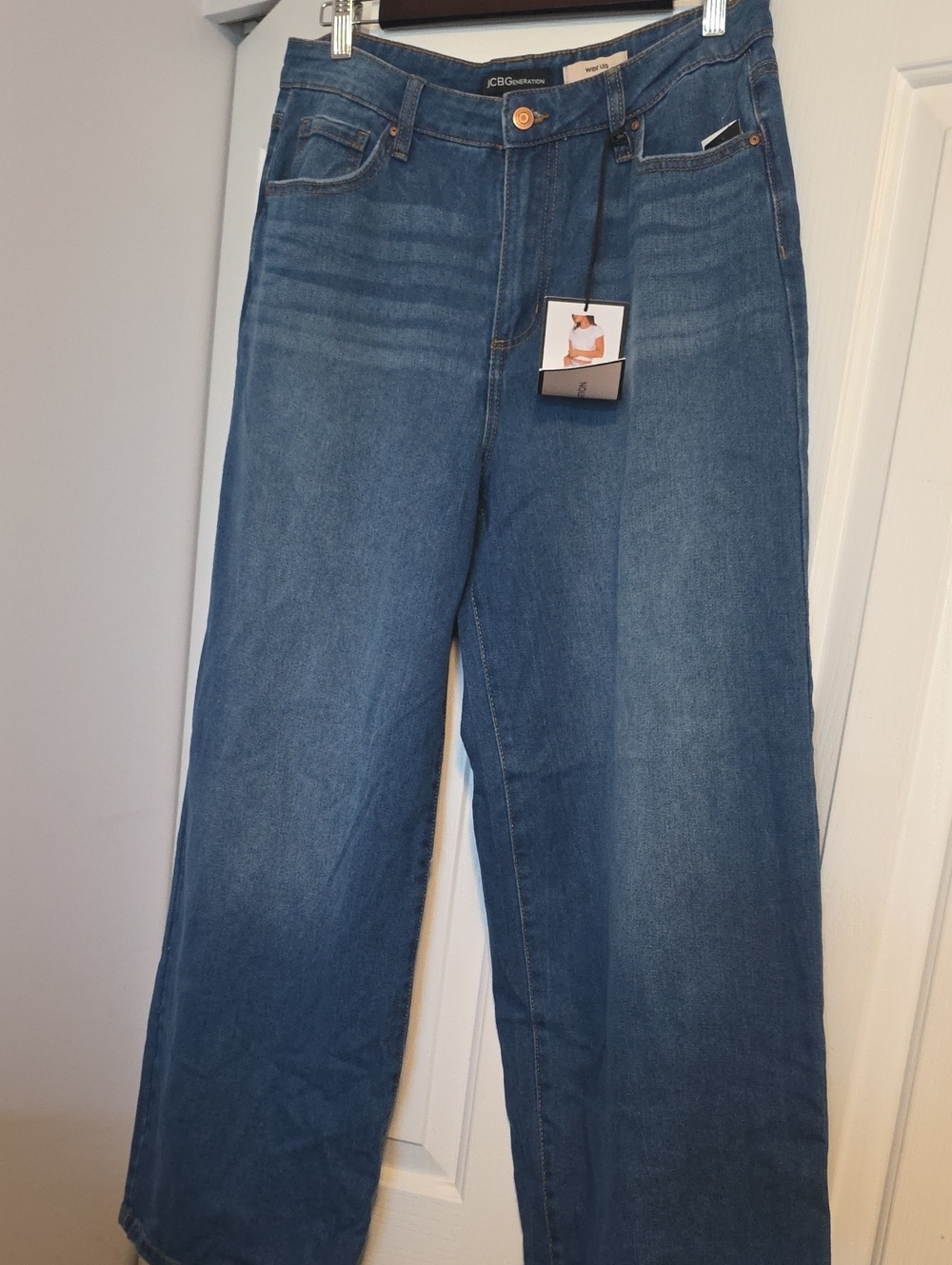 BCBGeneration Medium Blue Wide-Leg Denim Jeans